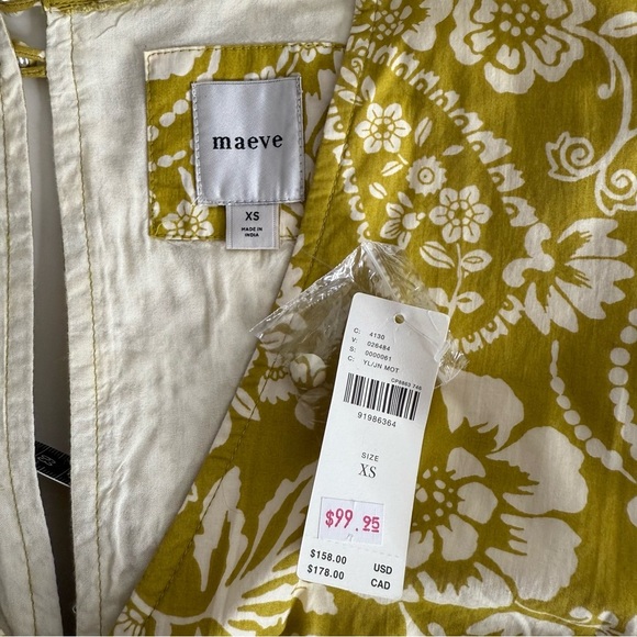 Maeve Anthropologie Floral Long sleeve ruffle dress XS NWT - Picture 10 of 11